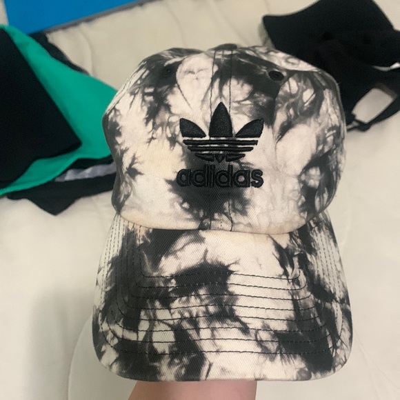 adidas Accessories - Adidas Black and White Tie Dye Baseball Hat